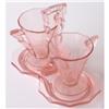 Image 1 : Cambridge Pink Decagon Creamer Sugar & Tray Set#1150991