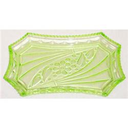 Green Depression Glass Sowerby Vanity Tray  #1150992