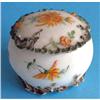 Image 1 : Opaline Milk Glass Decorated Powder Jar #1151069