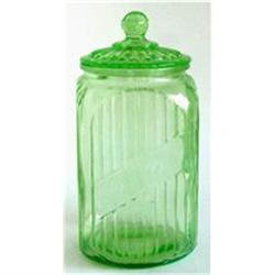 Hocking Green Depression Glass 47oz Canister #1151088