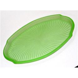 Tiffin Green Satin Glass Dresser Tray #1151092