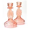 Image 1 : Walther Glass Pink WALTRAUT Candlesticks #1151131