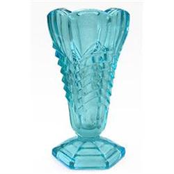 Davidson Turquoise Blue Chevron Vase #1151206