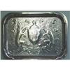 Image 1 : Large Hand Tooled Silver Tray with Family Crest#1151258