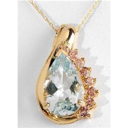 Aquamarine and Pink Tourmaline Pendant/Necklace#1151277