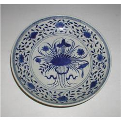 Antique 19th c. Chinese blue and white plate #1168113