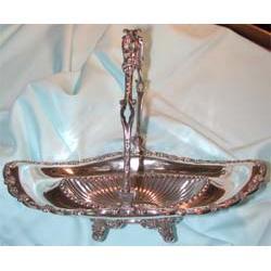 Cake Basket - Antique Silverplate #1168146