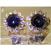 Image 1 : RHJ  Synthetic Sapphires & CZ Earrings #1168248