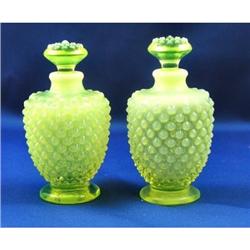 Pair Fenton Topaz Opalescent Hobnail Perfume #1168426