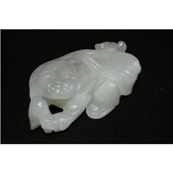 Carved  White Jade  Playing Boy #1168455