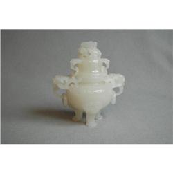 Nice  Carved  White  Jade  of  Censer. #1168485