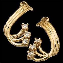  14K  EARRING JACKETS w  6   DIAMONDS! #1168579