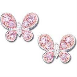 14k Earrings BUTTERFLY w PINK SAPPHIRES!   #1168580