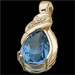 14k Pendant Pearl Enhancer BLUE TOPAZ DIAMONDS #1168582