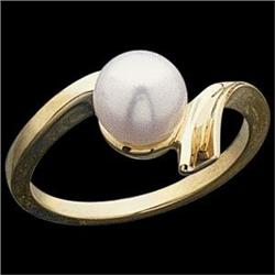 14k Gold Ring CULTURED PEARL 7.00MM  #1168594