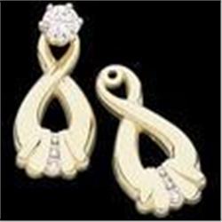 14k Diamond Earring JACKETS w DIAMONDS #1168596