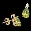 Image 1 : 14k Gold Earrings PERIDOT w DIAMOND #1168617