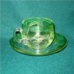 Moser Intaglio Cut Cup & Saucer #1168725