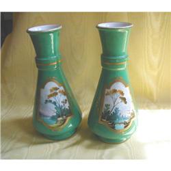 19thC.PR. EUROPEAN SCENIC VASES~HAND PAINTED #1168748