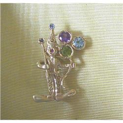 14K Y GOLD & GEM SET "CLOWN" PIN/PENDANT #1168752