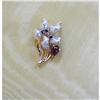 Image 1 : 50's ORCHID PIN~14K/BAROQUE PEARLS/SAPPHIRES #1168756