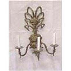 Pair of antique Spanish Bronze Wall Sconces #1168770