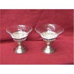 SET OF (6) STERLING & CUT GLASS COCKTAIL OR #1168777