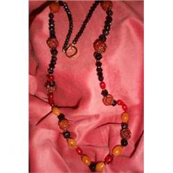 A  Necklace with 3 kinds of Amber + Lovely Blk.#1168786