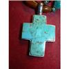 Image 1 : Designer Amber  Turquoise and Silver Cross #1168794