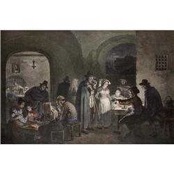 Color Lithograph Tavern in Rome after Laureus #1168810