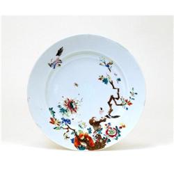 19C Chinese Export Famille Rose Plate Bird #1168964