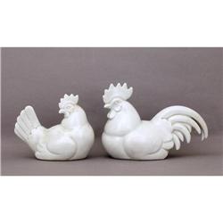 2 Old Japanese Kutani Imari Chicken Rooster Sg #1168977