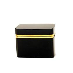 Old Opline Murano Black Glass Box Casket  #1168979