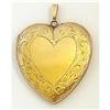 Image 1 : 14 Kt. Gold Heart Locket with Engraved Design #1169107