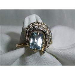 Aquamarine & Diamond Ring #1169147