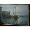 Image 1 : Blue Harbour Scene Painting Canvas- W. Hayward #1169288