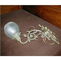 Art Nouveau Deco Large Brass Wall Light Sconce #1169317