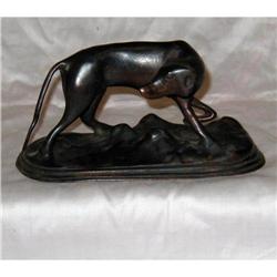 Art Deco Bronze Greyhound Dog Figure on Base of#1169318