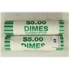 Image 1 : 2-$5 ROLLS OF 2009-D ROOSEVELT DIMES BRILLIANT UNC