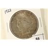 Image 1 : 1922 PEACE SILVER DOLLAR