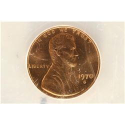 1970-S LARGE DATE LINCOLN CENT ANACS MS64 RED