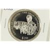 Image 1 : 2000 LIBERIA SILVER PROOF $20 HISTORY OF AMERICA