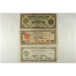 3 PIECES OF WWII PHILIPPINES EMERGENCY CURRENCY