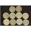 Image 1 : 10 ASSORTED 35% SILVER JEFFERSON WAR NICKELS