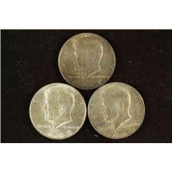 1967, 1968-D & 1969-D 40% SILVER JOHN F. KENNEDY