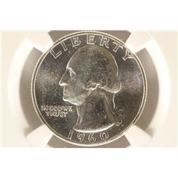 1960 WASHINGTON SILVER QUARTER NGC MS66