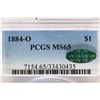 Image 3 : 1884-O MORGAN SILVER DOLLAR PCGS MS65 WITH GREEN