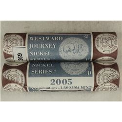 2-$2 ROLLS OF 2005-P & D WESTWARD JOURNEY NICKELS