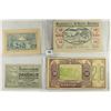 Image 1 : 4 ASSORTED GERMAN NOTGELDS 2-10 & 2-20 HELLERS