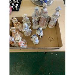 peach and royal blue 11 figurines